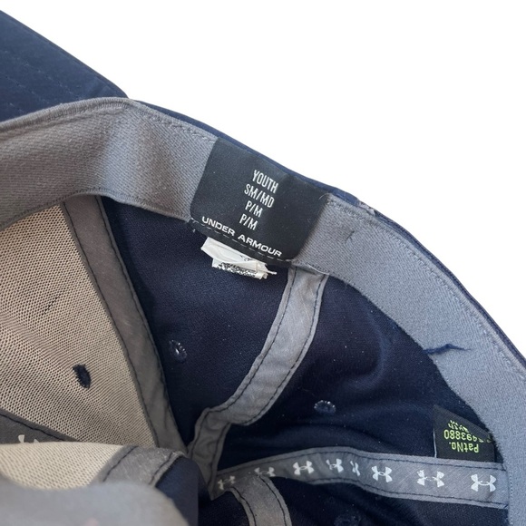 Under Armour navy Blue Youth small medium SM/MD athletic baseball Cap kids boys - Picture 3 of 7